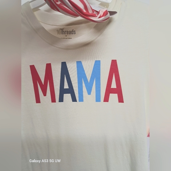 10 Threads S Mama Tee Shirt Top & Matching Headband Short Sleeve New - Picture 2 of 6